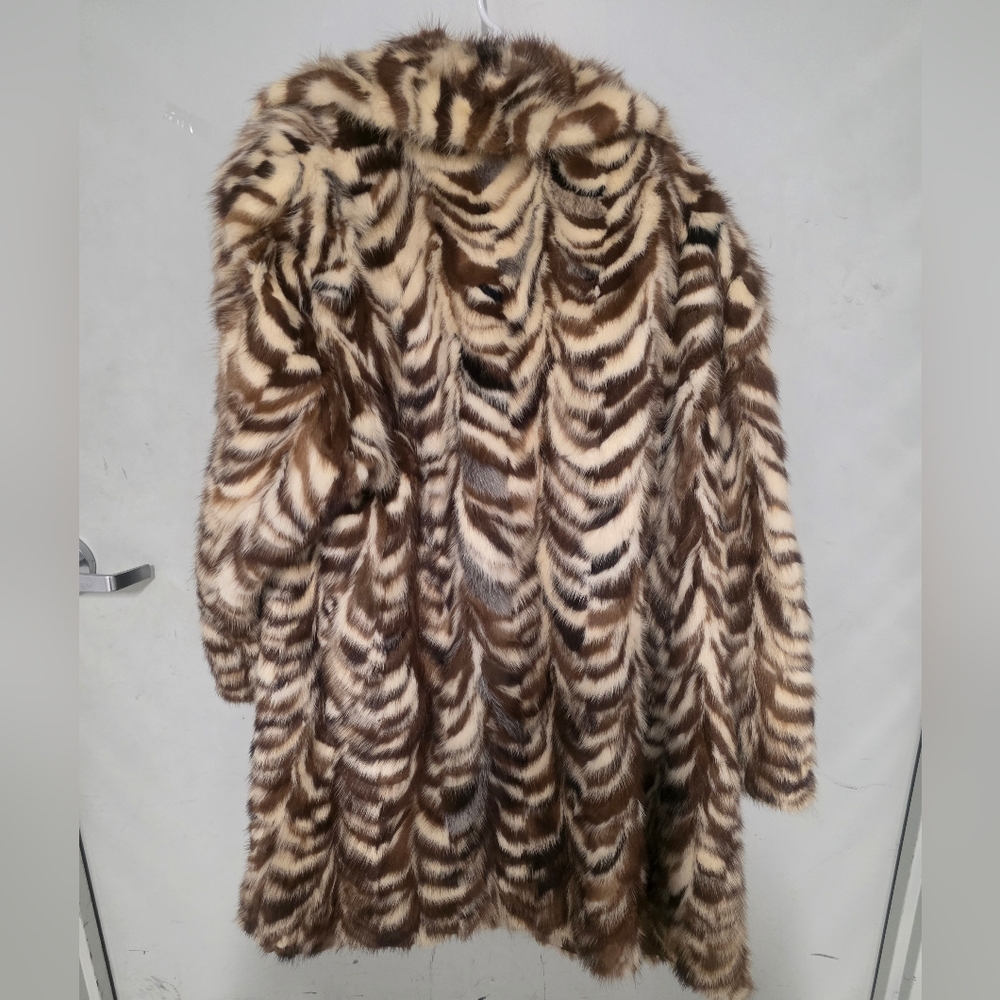 AUTHENTIC MINK FUR ~ MOTTLE VINTAGE FUR COAT  SIZE: 2XL - Picture 7 of 10